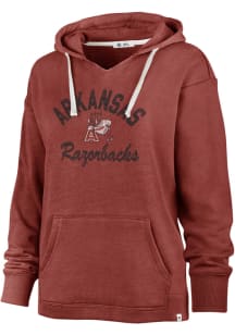 47 Arkansas Razorbacks Womens Cardinal Wrapped Up Hooded Sweatshirt