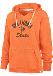 47 Oklahoma State Cowboys Womens Orange Wrapped Up Hooded Sweatshirt