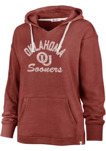 47 Oklahoma Sooners Womens Crimson Wrapped Up Hooded Sweatshirt