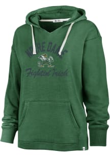 47 Notre Dame Fighting Irish Womens Kelly Green Wrapped Up Hooded Sweatshirt