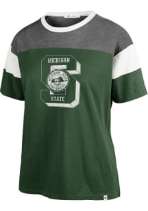 47 Michigan State Spartans Womens Green Time Off Short Sleeve T-Shirt