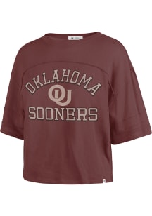 47 Oklahoma Sooners Womens Crimson Half Moon Short Sleeve T-Shirt