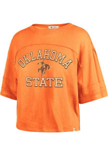 47 Oklahoma State Cowboys Womens Orange Half Moon Short Sleeve T-Shirt