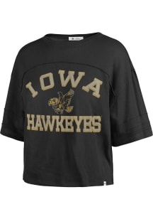 47 Iowa Hawkeyes Womens Black Half Moon Short Sleeve T-Shirt