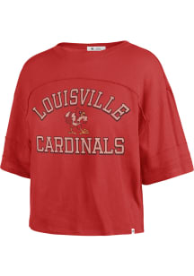 47 Louisville Cardinals Womens Red Half Moon Short Sleeve T-Shirt
