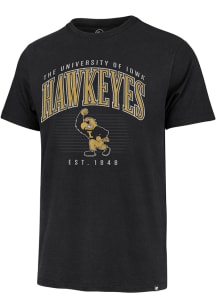 47 Iowa Hawkeyes Black Double Header Franklin Short Sleeve Fashion T Shirt