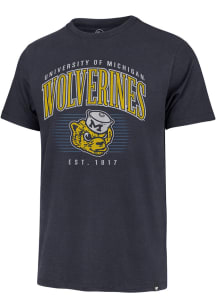 47 Michigan Wolverines Navy Blue Double Header Franklin Short Sleeve Fashion T Shirt