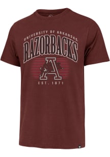 47 Arkansas Razorbacks Crimson Double Header Franklin Short Sleeve Fashion T Shirt