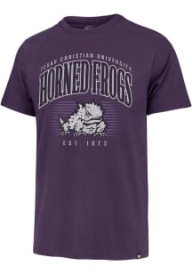 47 TCU Horned Frogs Purple Double Header Franklin Short Sleeve Fashion T Shirt