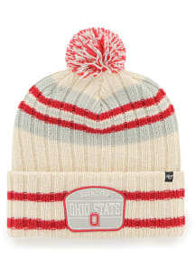 47 Ohio State Buckeyes White Hone Patch Cuff Knit Mens Knit Hat