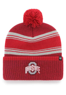 47 Ohio State Buckeyes Red Fadeout Cuff Knit Mens Knit Hat