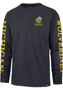 47 Michigan Wolverines Navy Blue Triple Down II Franklin Long Sleeve Fashion T Shirt