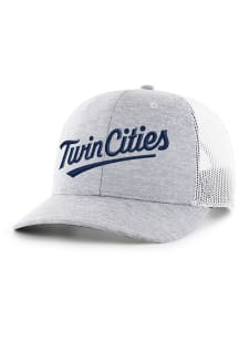 47 Minnesota Twins Harrington Script Trucker Adjustable Hat - Grey