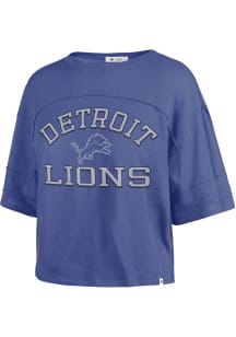 47 Detroit Lions Womens Blue Half Moon Short Sleeve T-Shirt