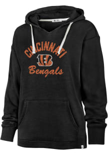 47 Cincinnati Bengals Womens Black Kennedy Hooded Sweatshirt