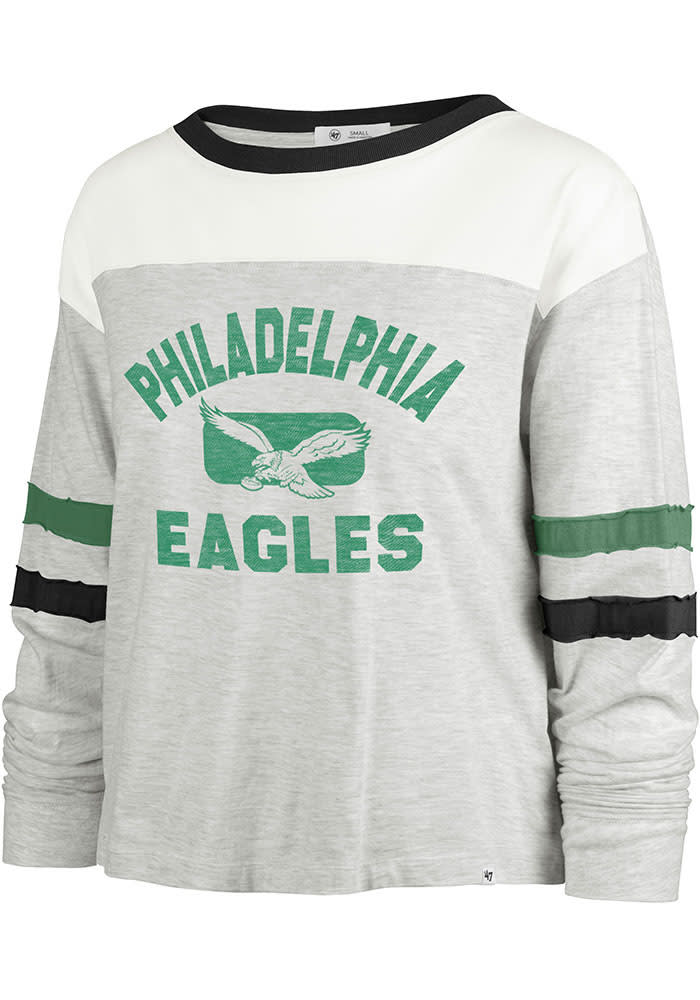 Womens Philadelphia Eagles Grey Static Notch Long Sleeve T Shirt on Sale