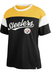 47 Pittsburgh Steelers Womens Black Time Off Short Sleeve T-Shirt