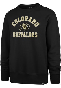 47 Colorado Buffaloes Mens Black Varsity Arch Headline Long Sleeve Crew Sweatshirt