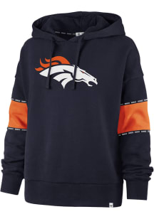 47 Denver Broncos Womens Navy Blue Sporty Charlie Hooded Sweatshirt