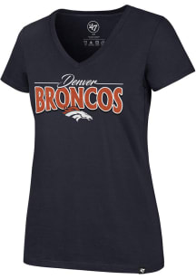 47 Denver Broncos Womens Navy Blue Ultra Rival Short Sleeve T-Shirt