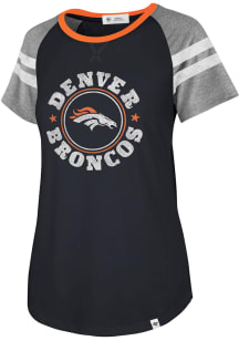 47 Denver Broncos Womens Navy Blue Static Freestyle Short Sleeve T-Shirt