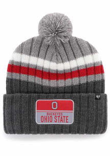 47 Ohio State Buckeyes Grey Gray Stack Knit Mens Knit Hat