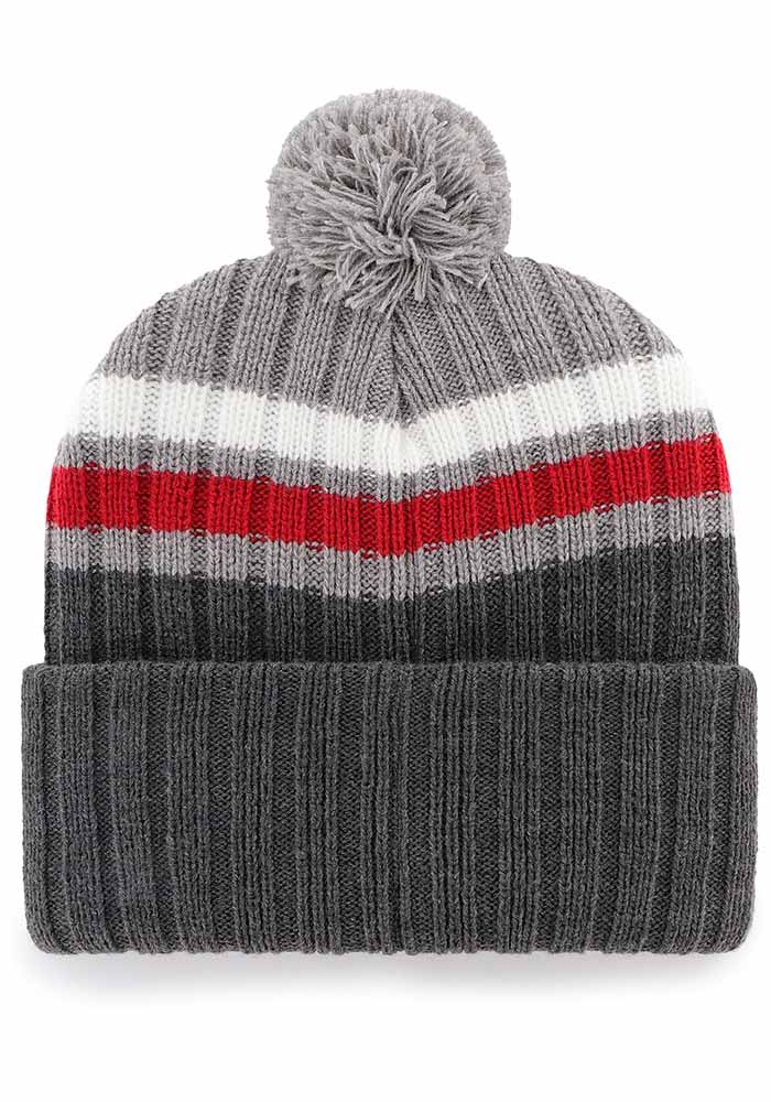 47 Ohio State Buckeyes Grey Gray Stack Knit Mens Knit Hat