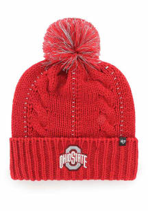 47 Ohio State Buckeyes Red Bauble Knit W Womens Knit Hat