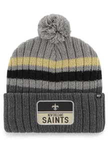 47 New Orleans Saints Grey Gray Stack Cuff Knit Mens Knit Hat