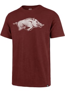 47 Arkansas Razorbacks Cardinal Scrum Logo Short Sleeve Fashion T Shirt