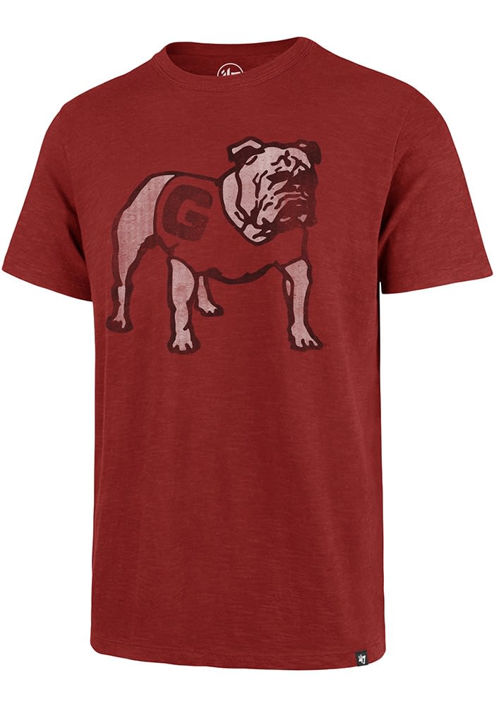 47 Georgia Bulldogs RED Mascot Scrum Short Sleeve Fashion T Shirt