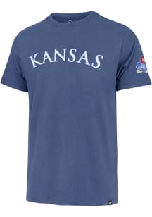 47 Kansas Jayhawks Blue Franklin Arch Name Short Sleeve Fashion T Shirt