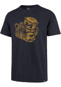 Michigan Wolverines Navy Blue 47 Mascot Scrum Short Sleeve Fashion T Shirt