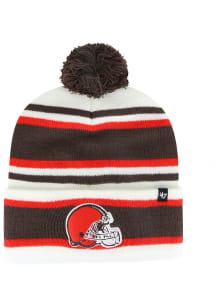 47 Cleveland Browns White Stripling Cuff Knit Mens Knit Hat