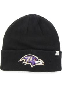 47 Baltimore Ravens Black Raised Cuff Mens Knit Hat