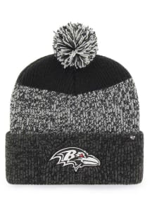 47 Baltimore Ravens Black Static Cuff Mens Knit Hat