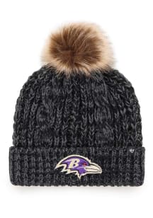 47 Baltimore Ravens Black Meeko Cuff Pom Womens Knit Hat