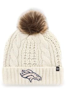 47 Denver Broncos White Meeko Cuff Pom Womens Knit Hat