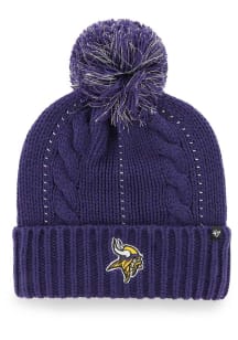 47 Minnesota Vikings Purple Bauble Cuff Pom Womens Knit Hat