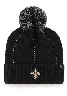 47 New Orleans Saints Black Bauble Cuff Pom Womens Knit Hat