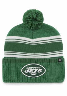 47 New York Jets Green Fadeout Cuff Pom Mens Knit Hat
