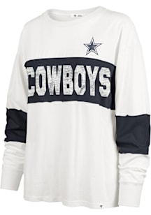 47 Dallas Cowboys Womens White Clubhouse Taylor LS Tee