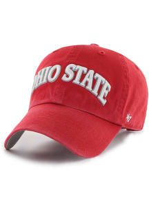 47 Red Ohio State Buckeyes Archie Clean Up Adjustable Hat