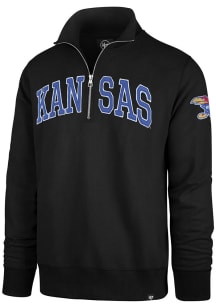 47 Kansas Jayhawks Mens Black Striker Long Sleeve 1/4 Zip Fashion Pullover