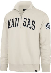 47 Kansas Jayhawks Mens White Striker Long Sleeve 1/4 Zip Fashion Pullover