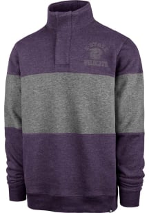 47 K-State Wildcats Mens Purple Edge Out Long Sleeve 1/4 Zip Fashion Pullover