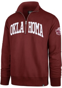 47 Oklahoma Sooners Mens Crimson Striker Long Sleeve 1/4 Zip Fashion Pullover