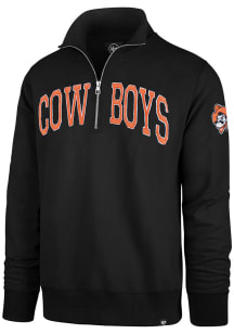 47 Oklahoma State Cowboys Mens Black Striker Long Sleeve 1/4 Zip Fashion Pullover
