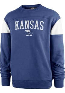 47 Kansas Jayhawks Mens Blue Groundbreak Onset Long Sleeve Fashion Sweatshirt