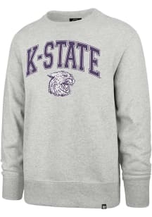 47 K-State Wildcats Mens Grey Talk Up Headline Long Sleeve Fashion Sweatshirt